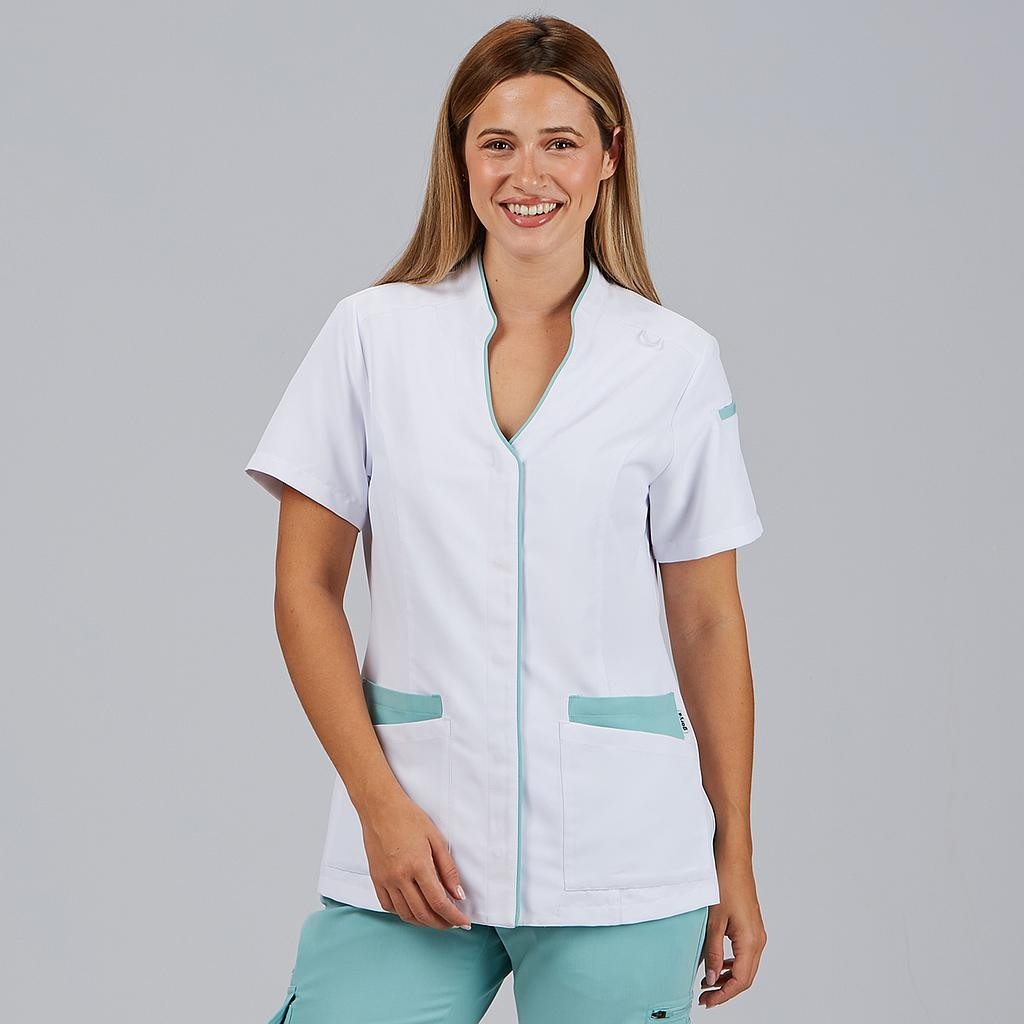 Blusa sanitaria mujer Ylena cuello mao | Workers Uniformes