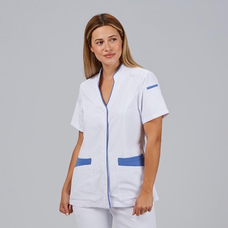 Blusa sanitaria mujer Ylena cuello mao | Workers Uniformes