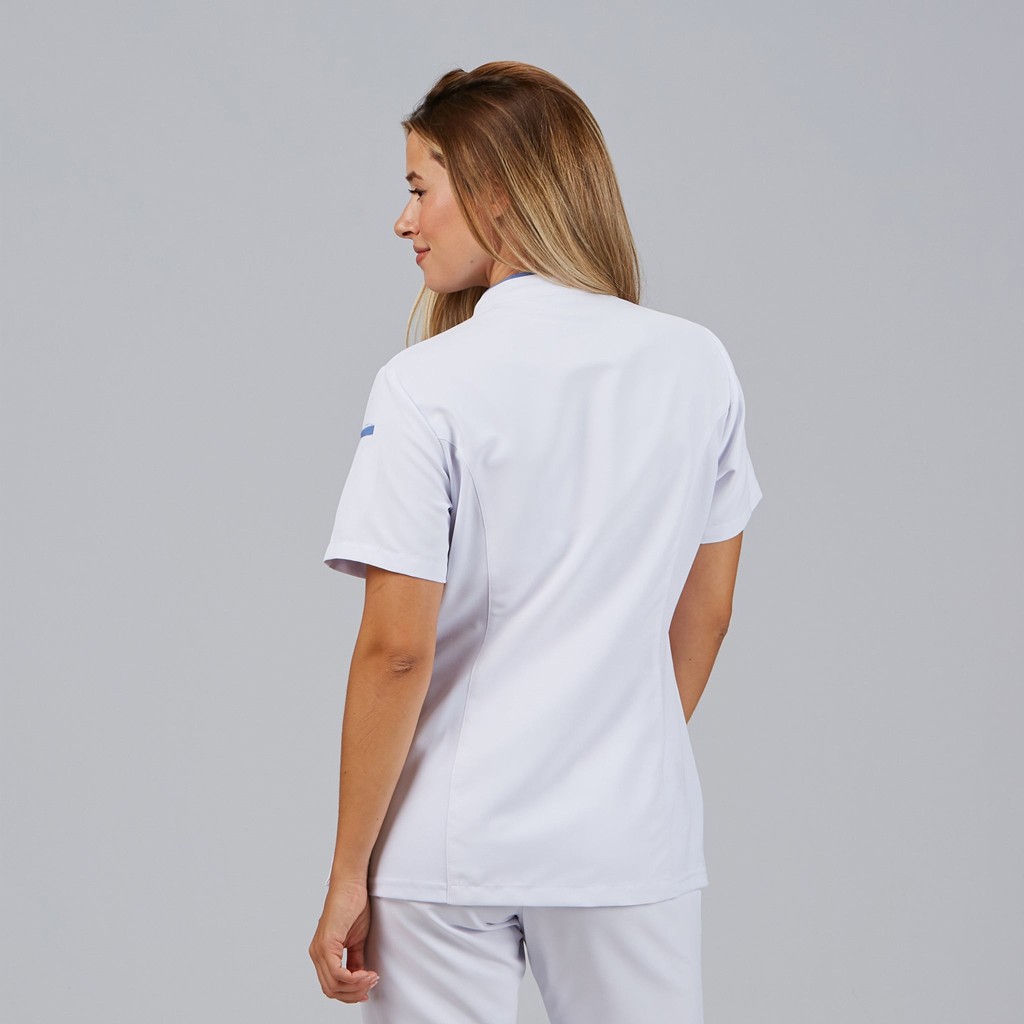 Blusa sanitaria mujer Ylena cuello mao | Workers Uniformes