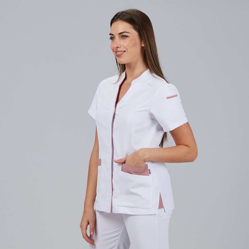Blusa sanitaria mujer Ylena cuello mao | Workers Uniformes