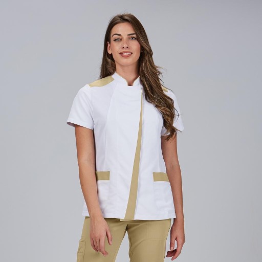 Blusa sanitaria mujer Judit cuello mao | Workers Uniformes