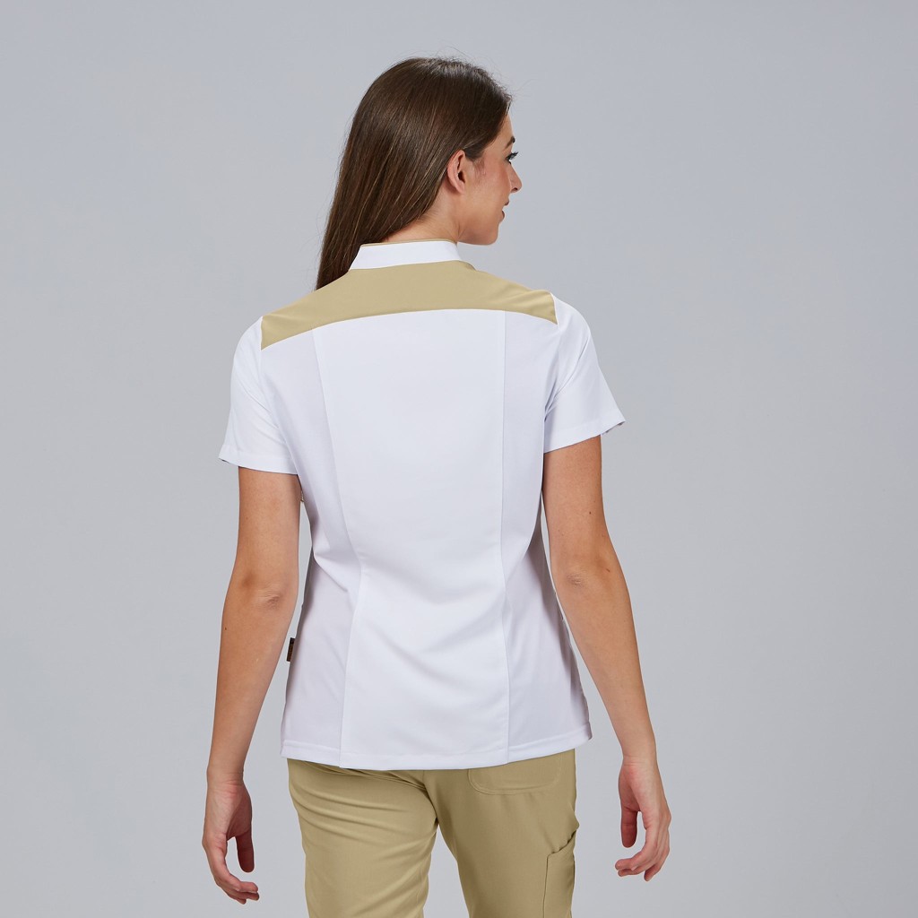 Blusa sanitaria mujer Judit cuello mao | Workers Uniformes