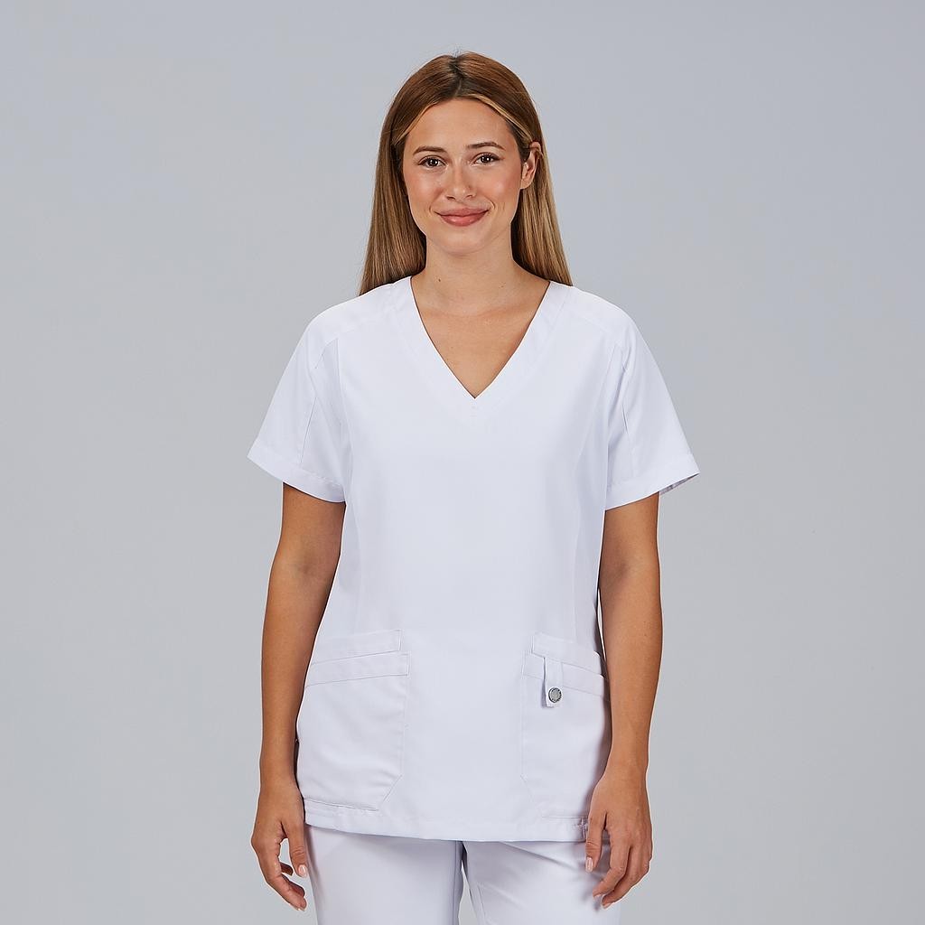 Blusa sanitaria mujer Raquel manga ranglán | Workers Uniformes