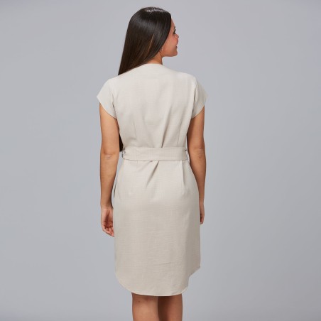 VESTIDO BOTON FORRADO VIVAZ X.LINEN