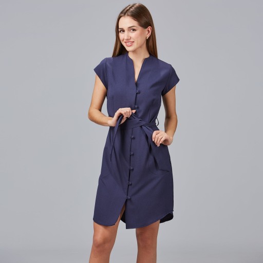 VESTIDO BOTON FORRADO VIVAZ X.LINEN