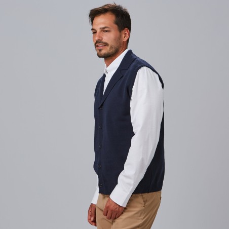 CHALECO CUELLO SOLAPA ABOTONADO HOMBRE