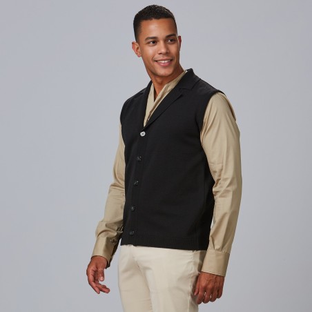 CHALECO CUELLO SOLAPA ABOTONADO HOMBRE