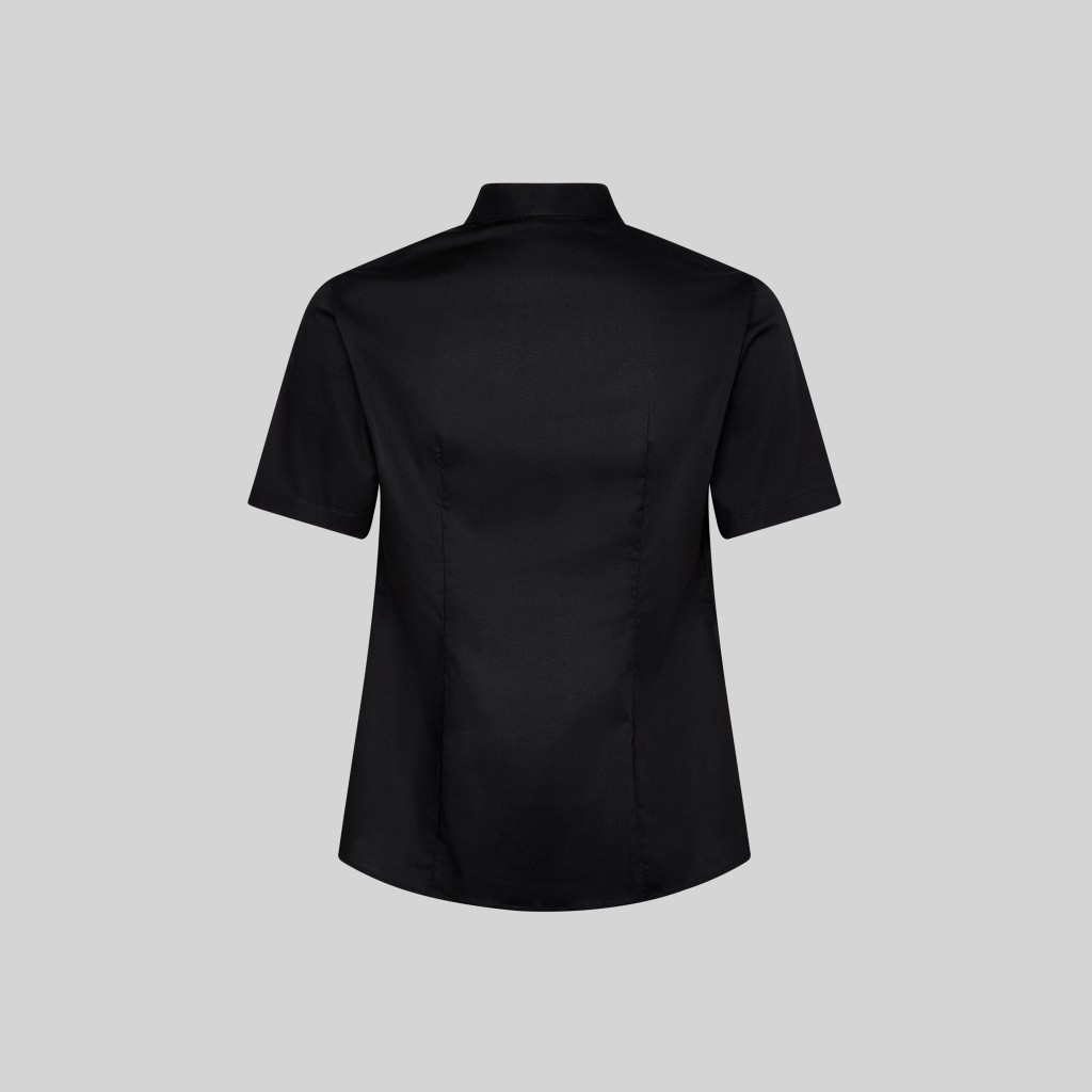 Camisa mujer manga corta cuello mao elastán | Workers Uniformes
