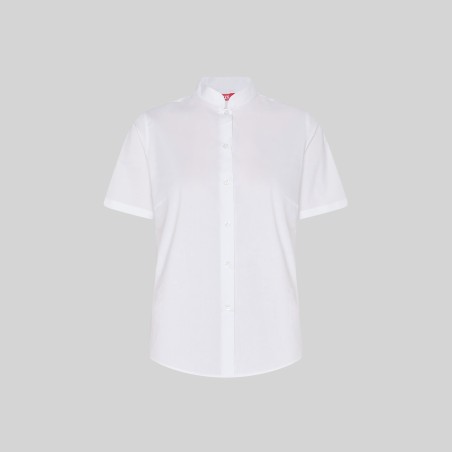 Camisa mujer manga corta cuello mao elastán | Workers Uniformes