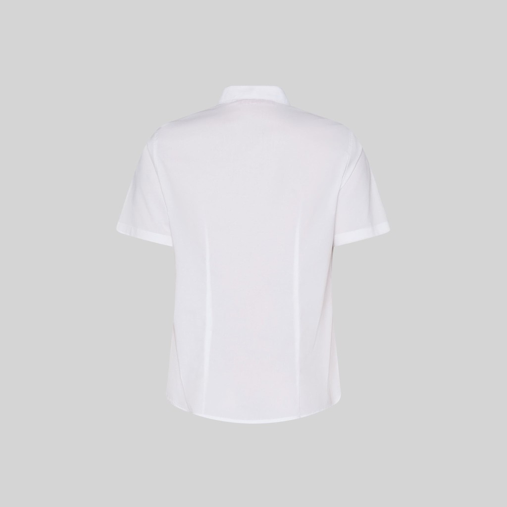 Camisa mujer manga corta cuello mao elastán | Workers Uniformes
