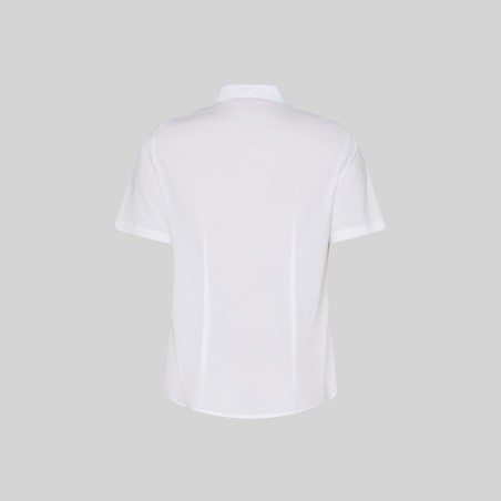 Camisa mujer manga corta cuello mao elastán | Workers Uniformes