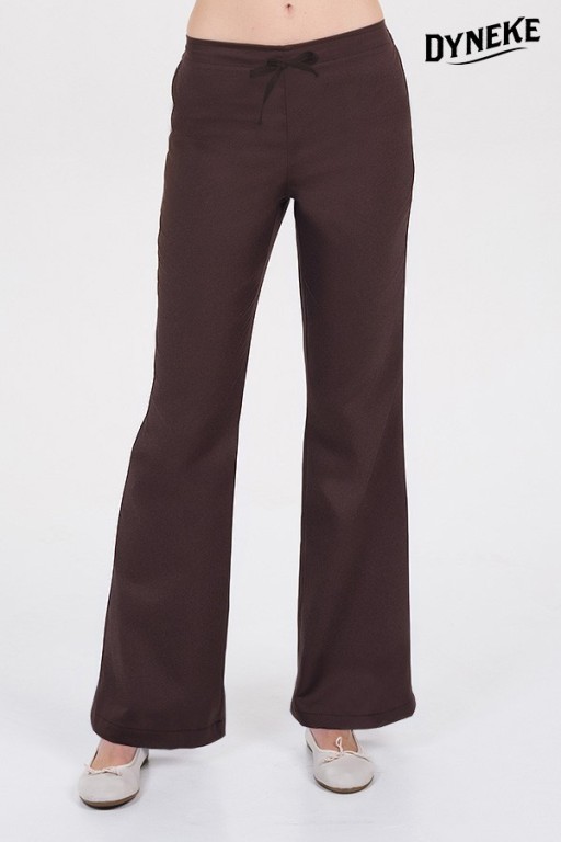 Pantalón mujer marrón acampanado Dyneke | Workers Uniformes