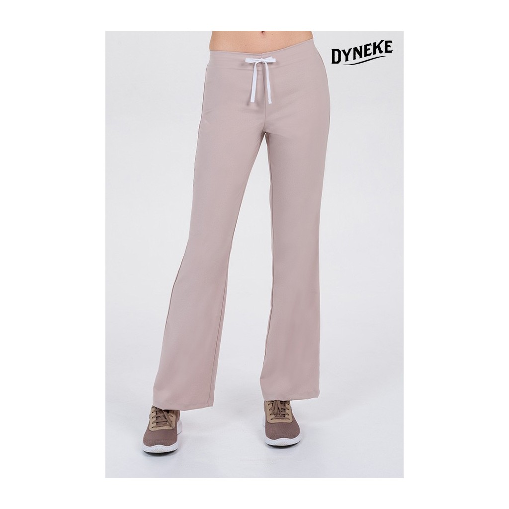 Pantalón mujer beige acampanado Dyneke | Workers Uniformes