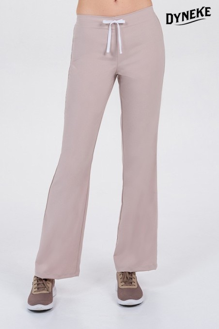 Pantalón mujer beige acampanado Dyneke | Workers Uniformes