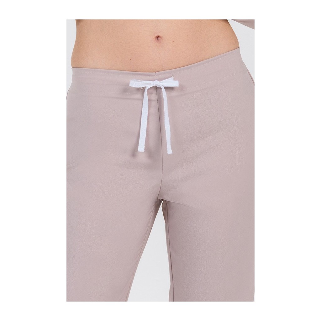 Pantalón mujer beige acampanado Dyneke | Workers Uniformes