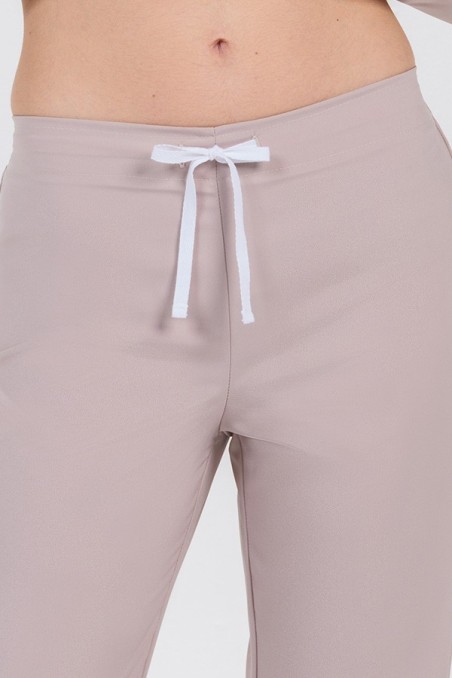 Pantalón mujer beige acampanado Dyneke | Workers Uniformes