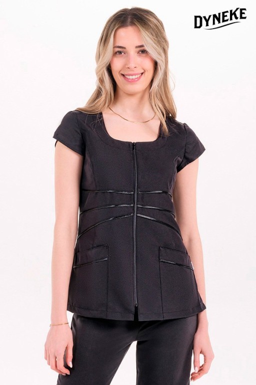 Chaqueta mujer negra con raso Dyneke | Workers Uniformes