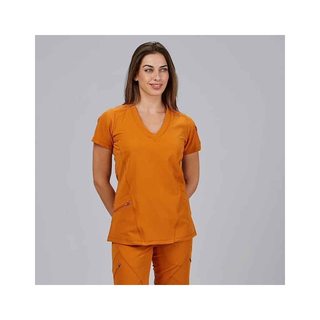 Blusa mujer Nancy cuello canalé | Workers Uniformes