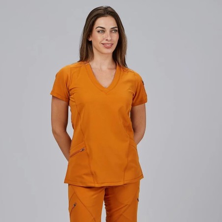 Blusa mujer Nancy cuello canalé | Workers Uniformes