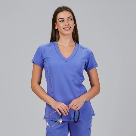 Blusa mujer Nancy cuello canalé | Workers Uniformes