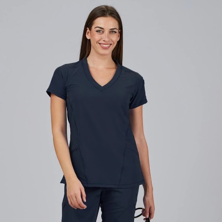 Blusa mujer Nancy cuello canalé | Workers Uniformes