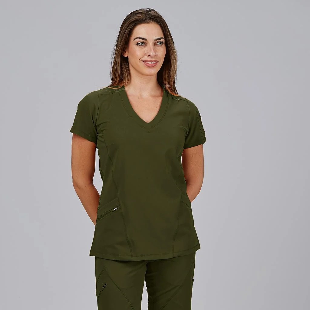 Blusa mujer Nancy cuello canalé | Workers Uniformes