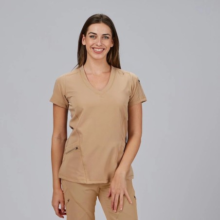 Blusa mujer Nancy cuello canalé | Workers Uniformes
