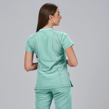 Blusa mujer Nancy cuello canalé | Workers Uniformes