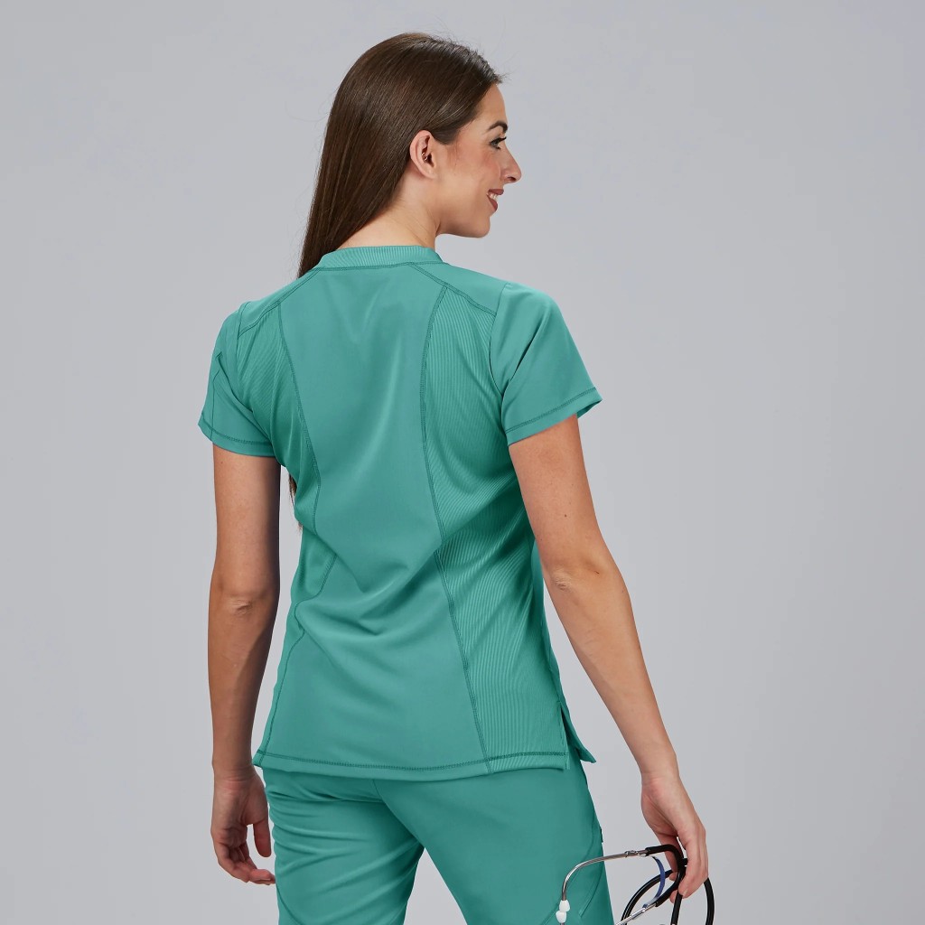 Blusa mujer Nancy cuello canalé | Workers Uniformes