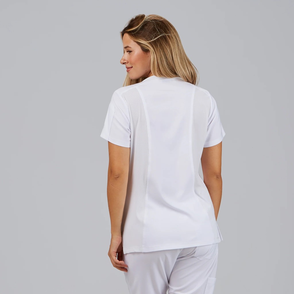 Blusa mujer Nancy cuello canalé | Workers Uniformes
