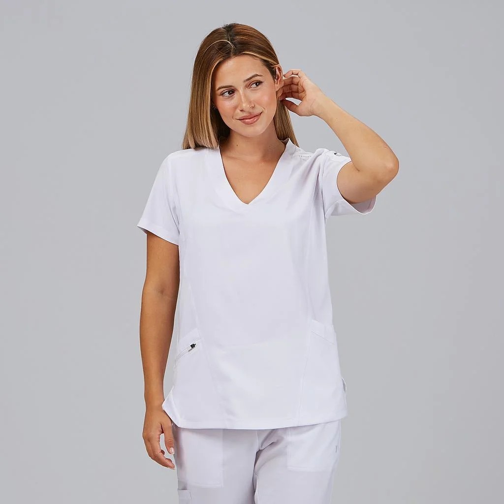 Blusa mujer Nancy cuello canalé | Workers Uniformes