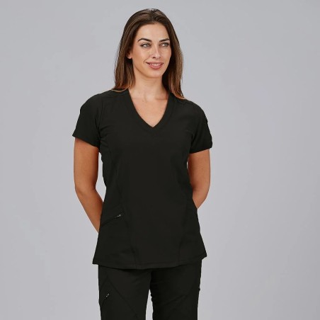 Blusa mujer Nancy cuello canalé | Workers Uniformes