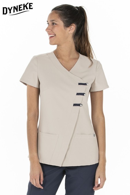 CHAQUETA PRESILLAS MICROFIBRA BEIGE