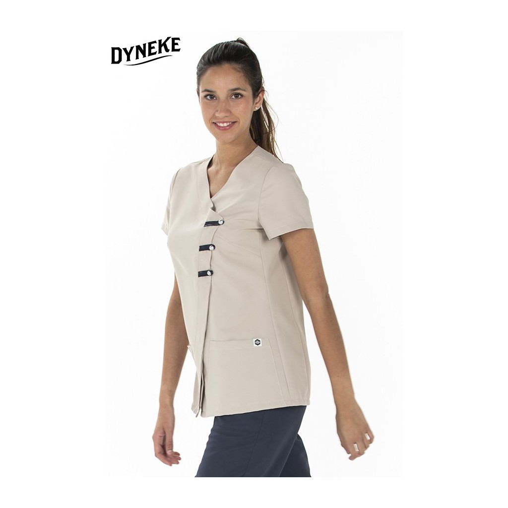 CHAQUETA PRESILLAS MICROFIBRA BEIGE